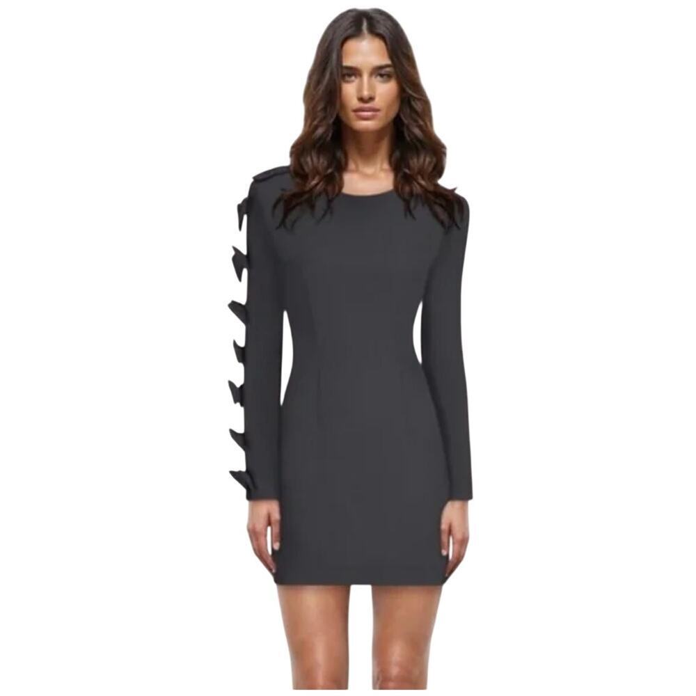 NWT Black Atoir Penelope Dress Size 4 LBD Unique Bow on Arm Back Cocktail Party